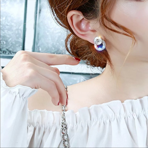 NEW Bling 925 Sterling Silver Rhinestone Earrings - Picture 5 of 5